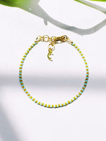 Load image into Gallery viewer, Mini Stripe Bracelet - aqua / merigold 🌾
