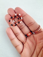 Load image into Gallery viewer, THICC STRIPE RING SET - black / brick / ivory
