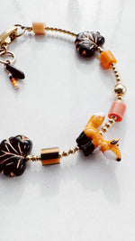 Load image into Gallery viewer, Golden Critter Bracelet - red fox - black / peach
