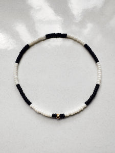 Thicc Stripe Bracelet - black / ivory