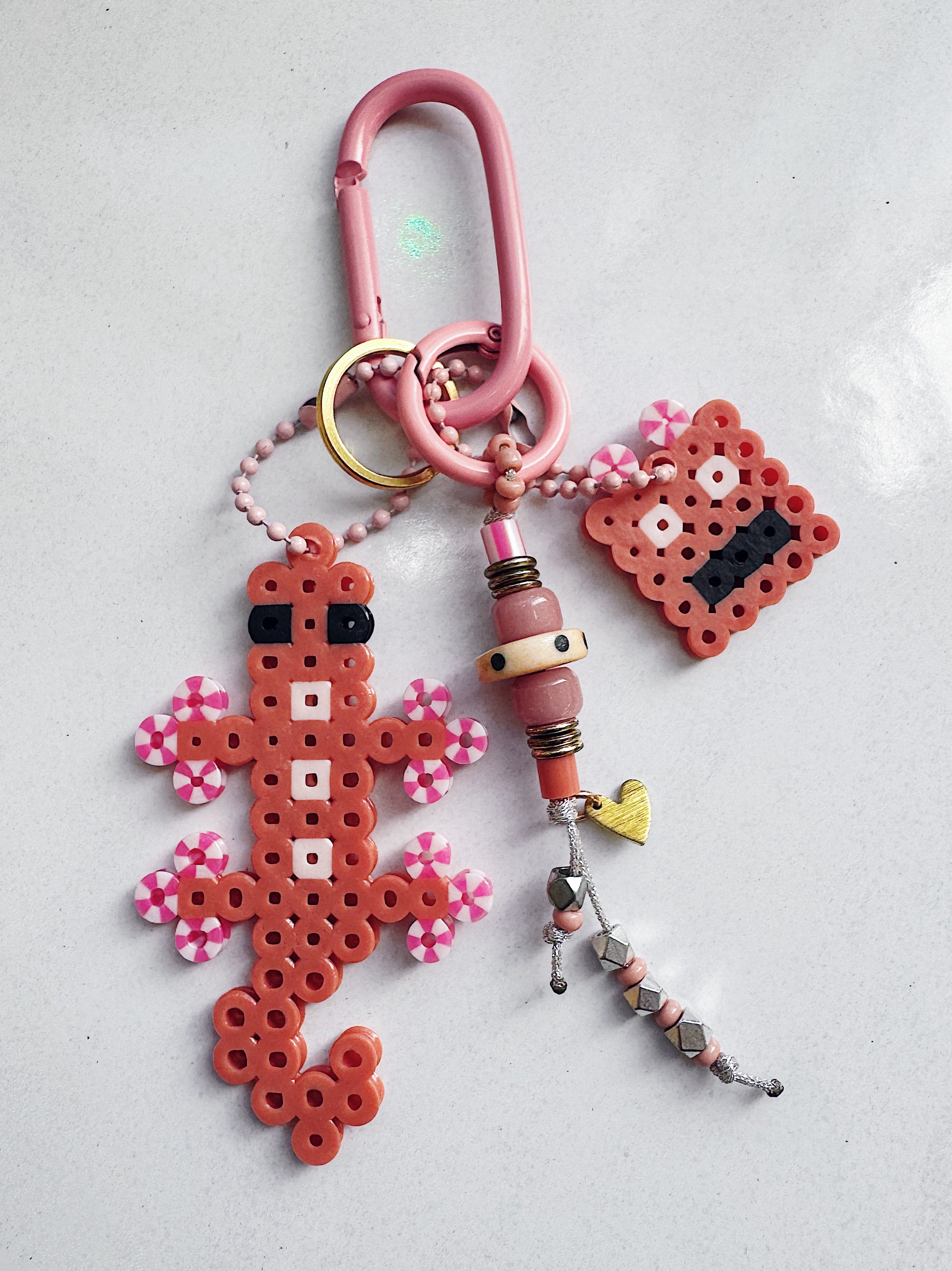 RoboLizard Bag Charm - pink / pink