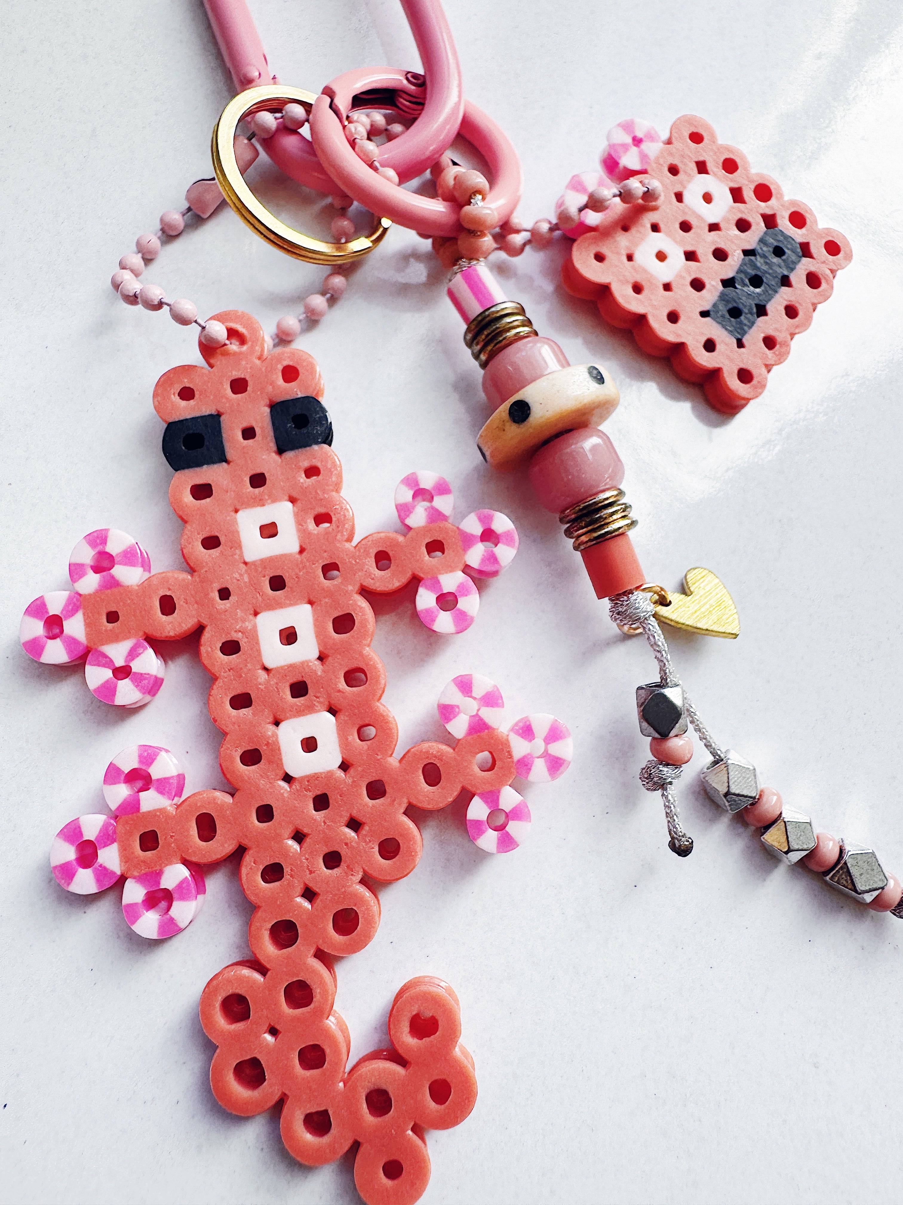 RoboLizard Bag Charm - pink / pink