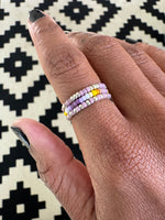 Load image into Gallery viewer, THICC STRIPE RING - lilac / silver - size 6/7
