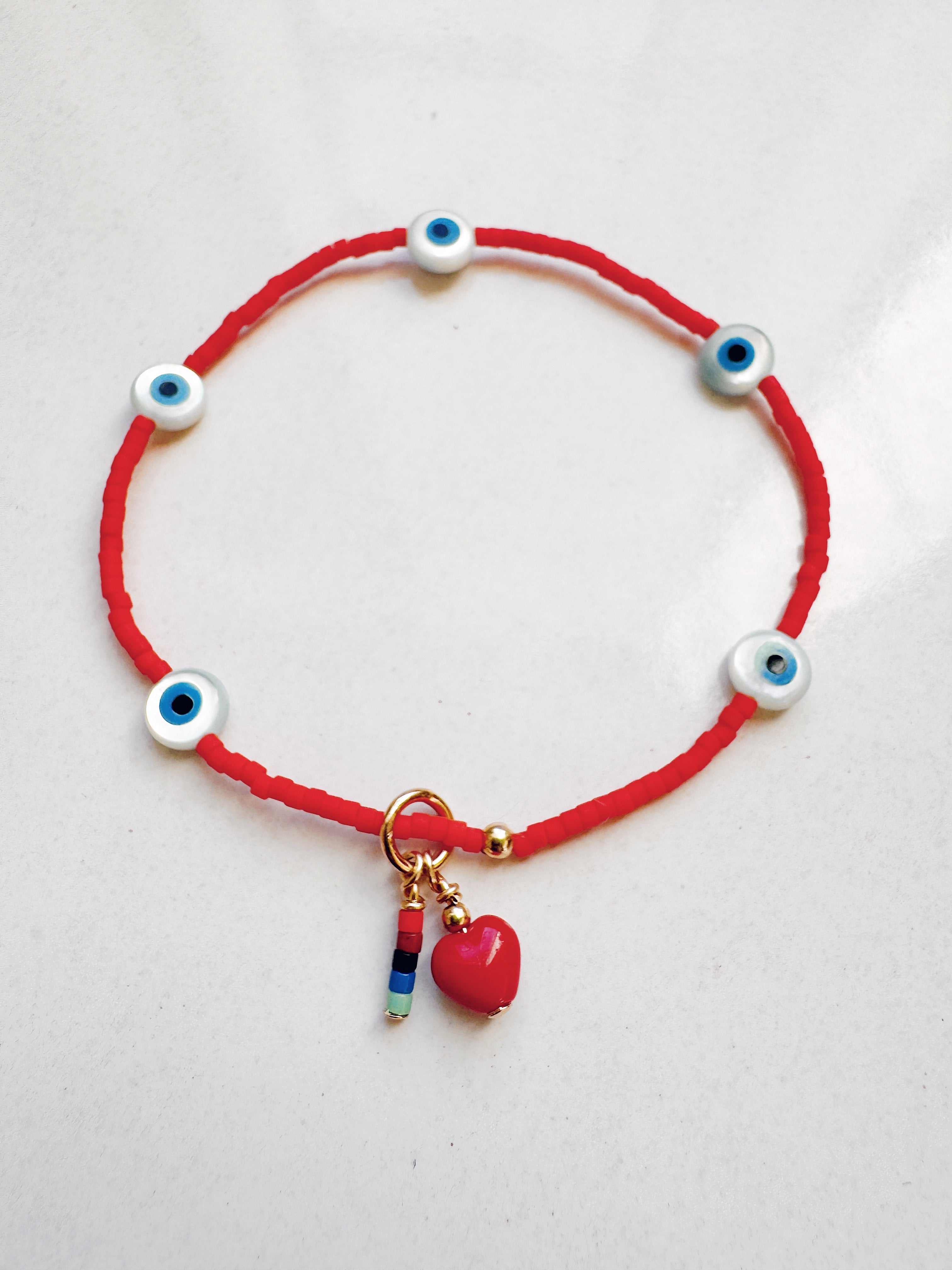 Evil Eye Bracelet - holiday red