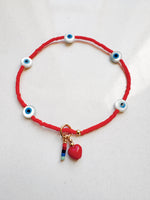 Load image into Gallery viewer, Evil Eye Bracelet - holiday red
