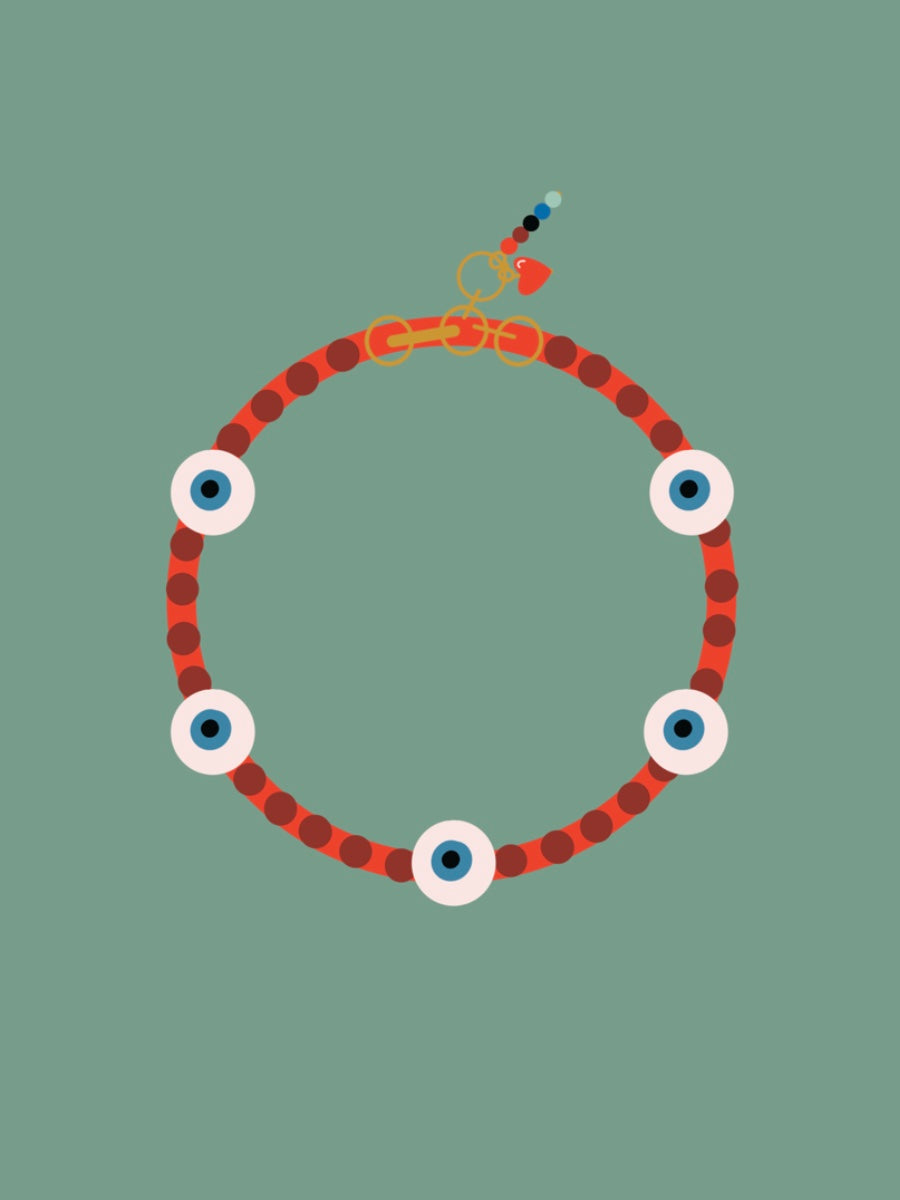 BYOB : Evil Eye Bracelet ~ mini stripe (2 colors + elastic or adjustable)