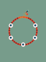 Load image into Gallery viewer, BYOB : Evil Eye Bracelet ~ mini stripe (2 colors + elastic or adjustable)
