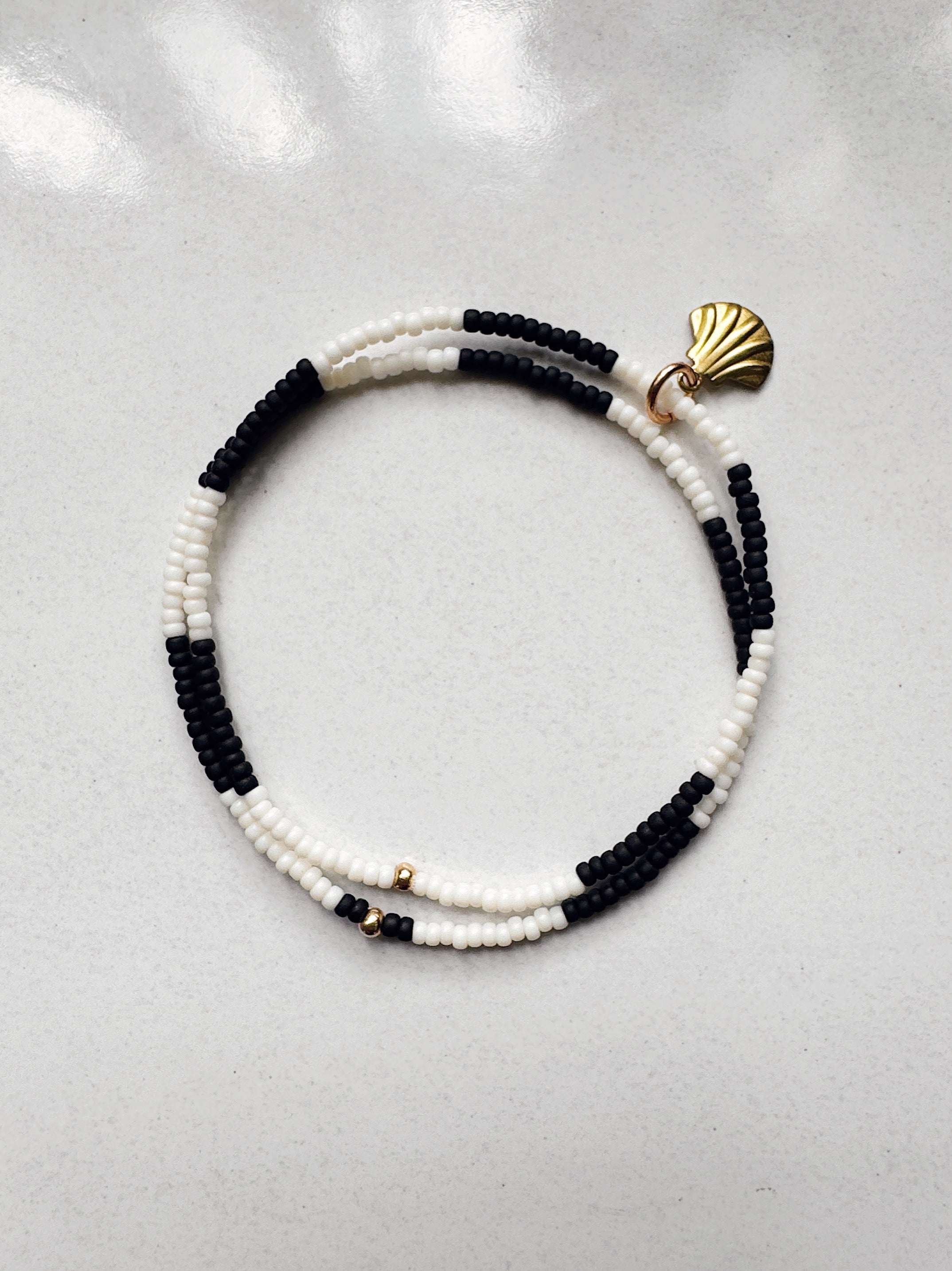 Thicc Stripe Bracelet - black / ivory