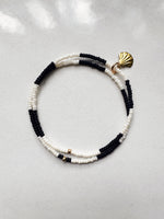 Load image into Gallery viewer, Thicc Stripe Bracelet - black / ivory
