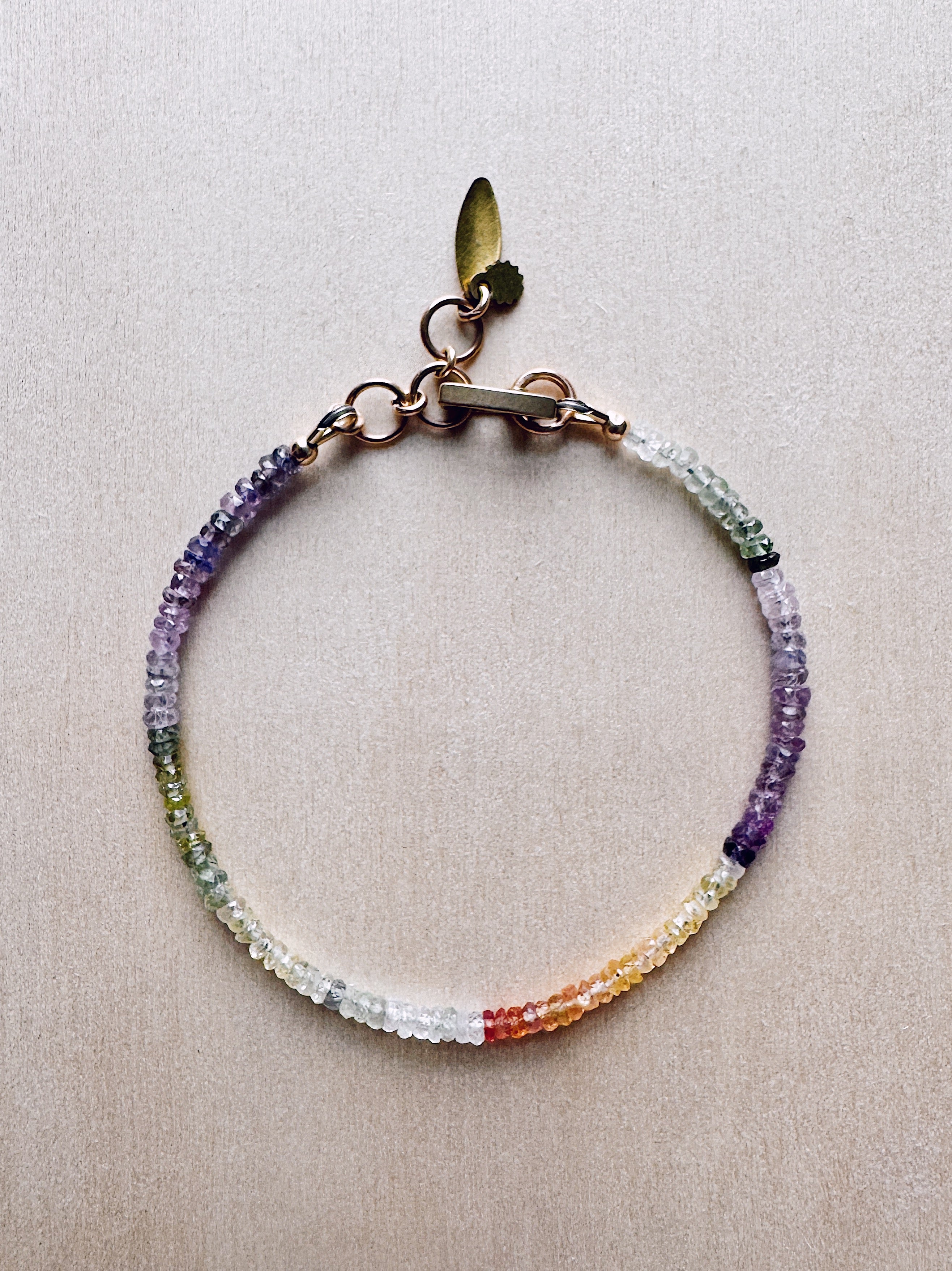 Ombre Sapphire Bracelet - green to purple - sample