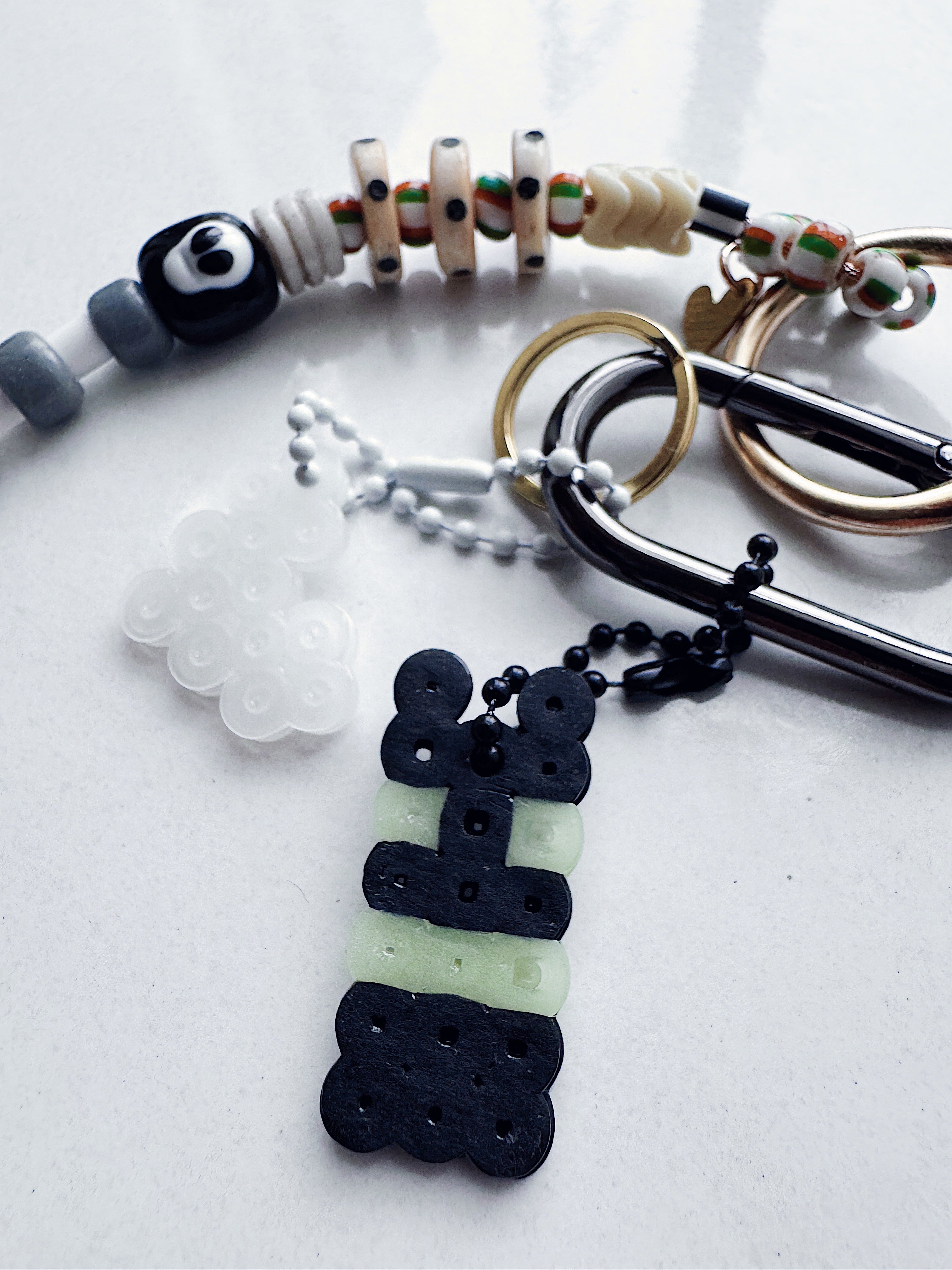 XXXL Long Bag Charm - black skull + surprise :)