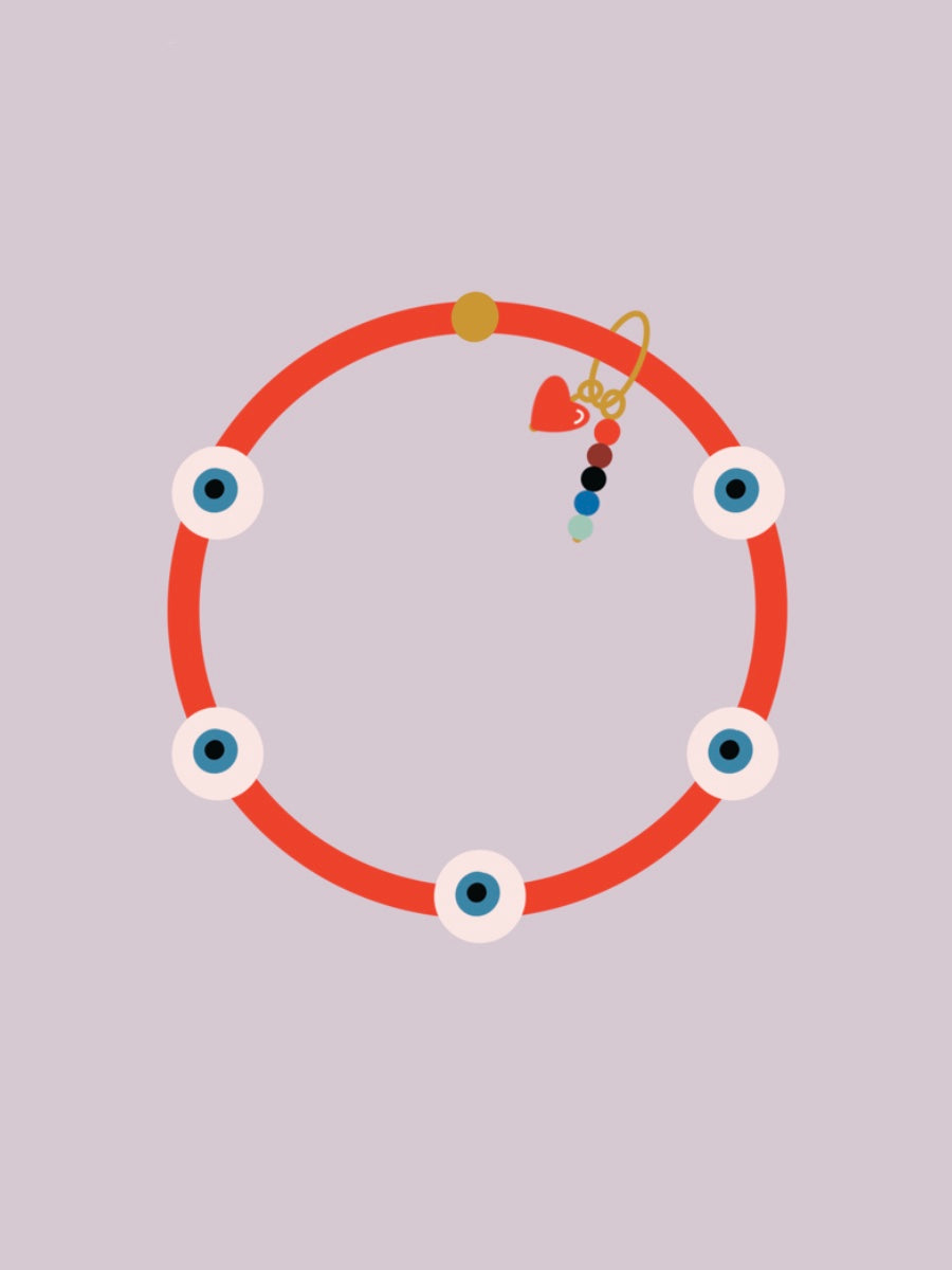 Evil Eye Bracelet - holiday red