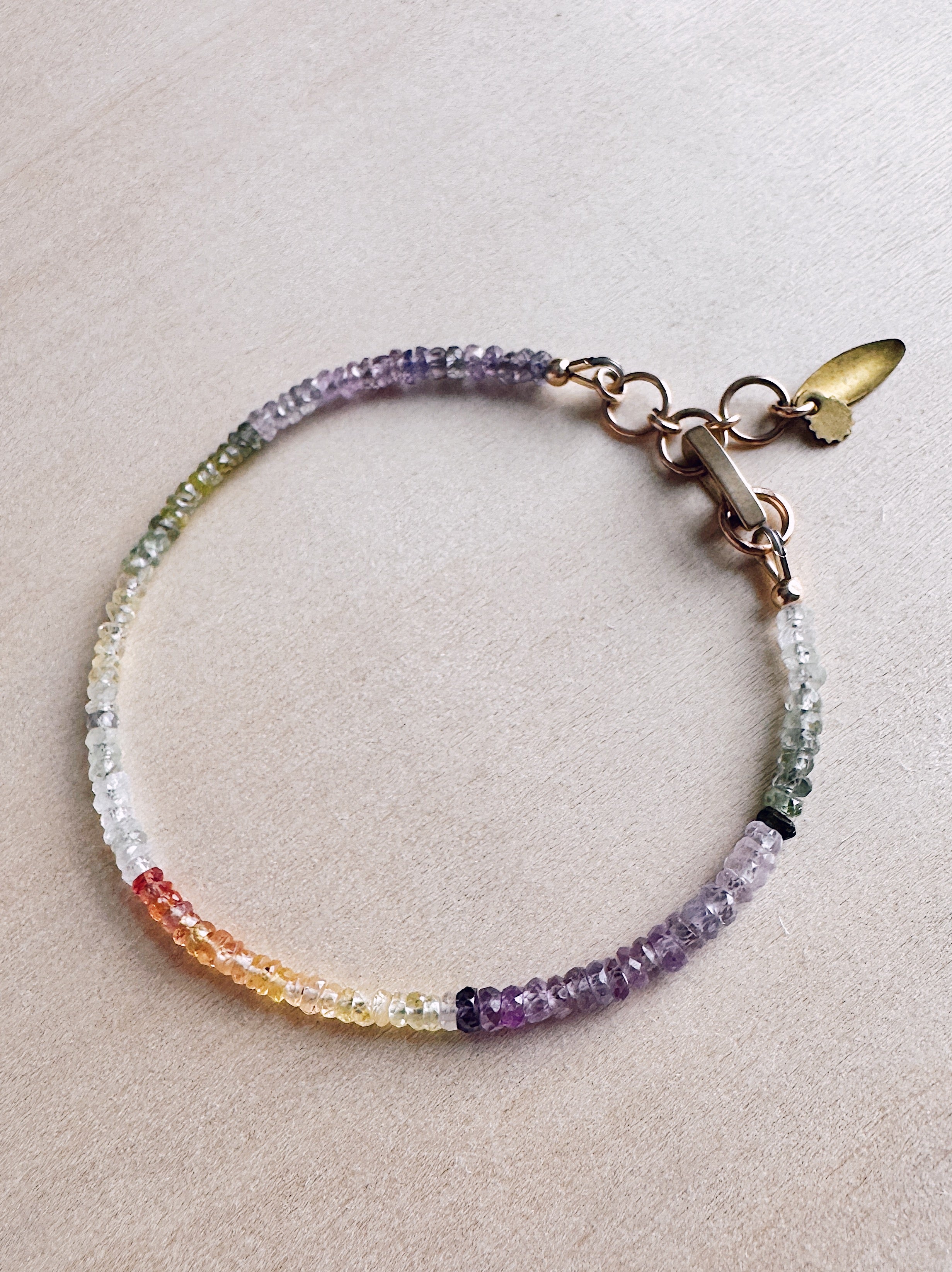 Ombre Sapphire Bracelet - green to purple - sample