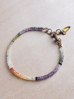 Load image into Gallery viewer, Ombre Sapphire Bracelet - green to purple - sample
