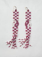 Load image into Gallery viewer, sample 031 - yin yang checkerboard earrings - ivory / lilac
