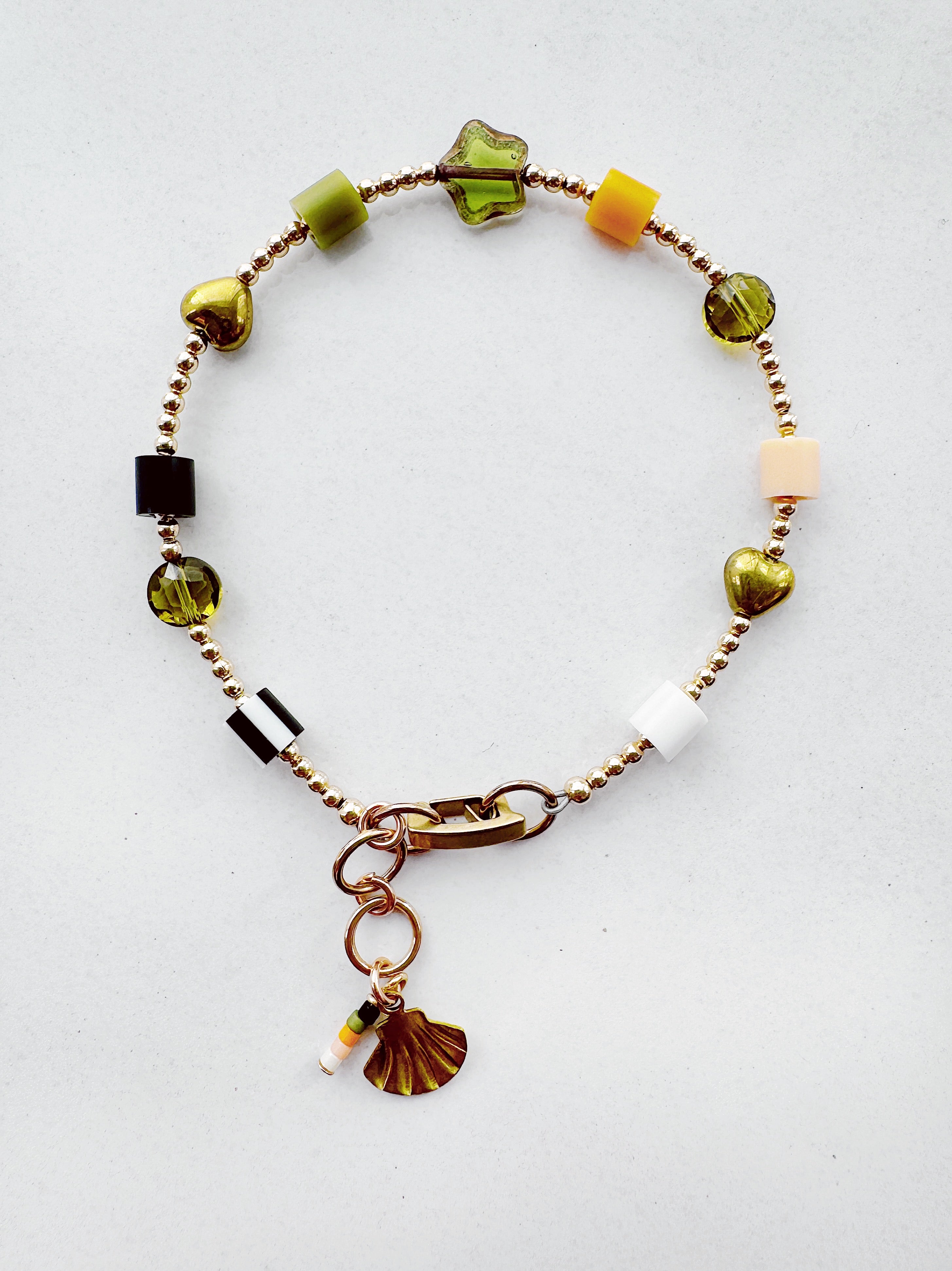 Golden ToyBox Bracelet - star - zebra / white