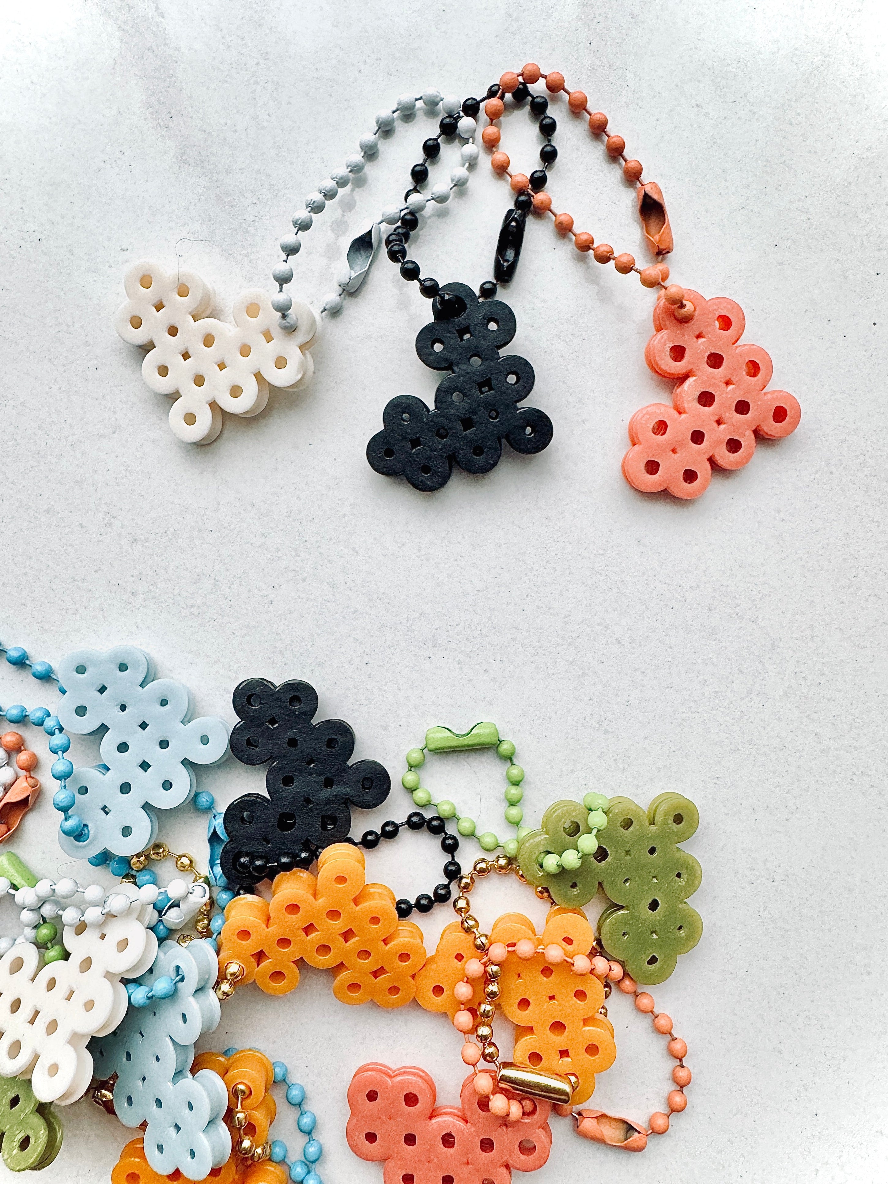 HEART CHARMS - fall colors (set of 6)