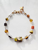 Load image into Gallery viewer, Critter Bracelet - silver owl - cocoa / white
