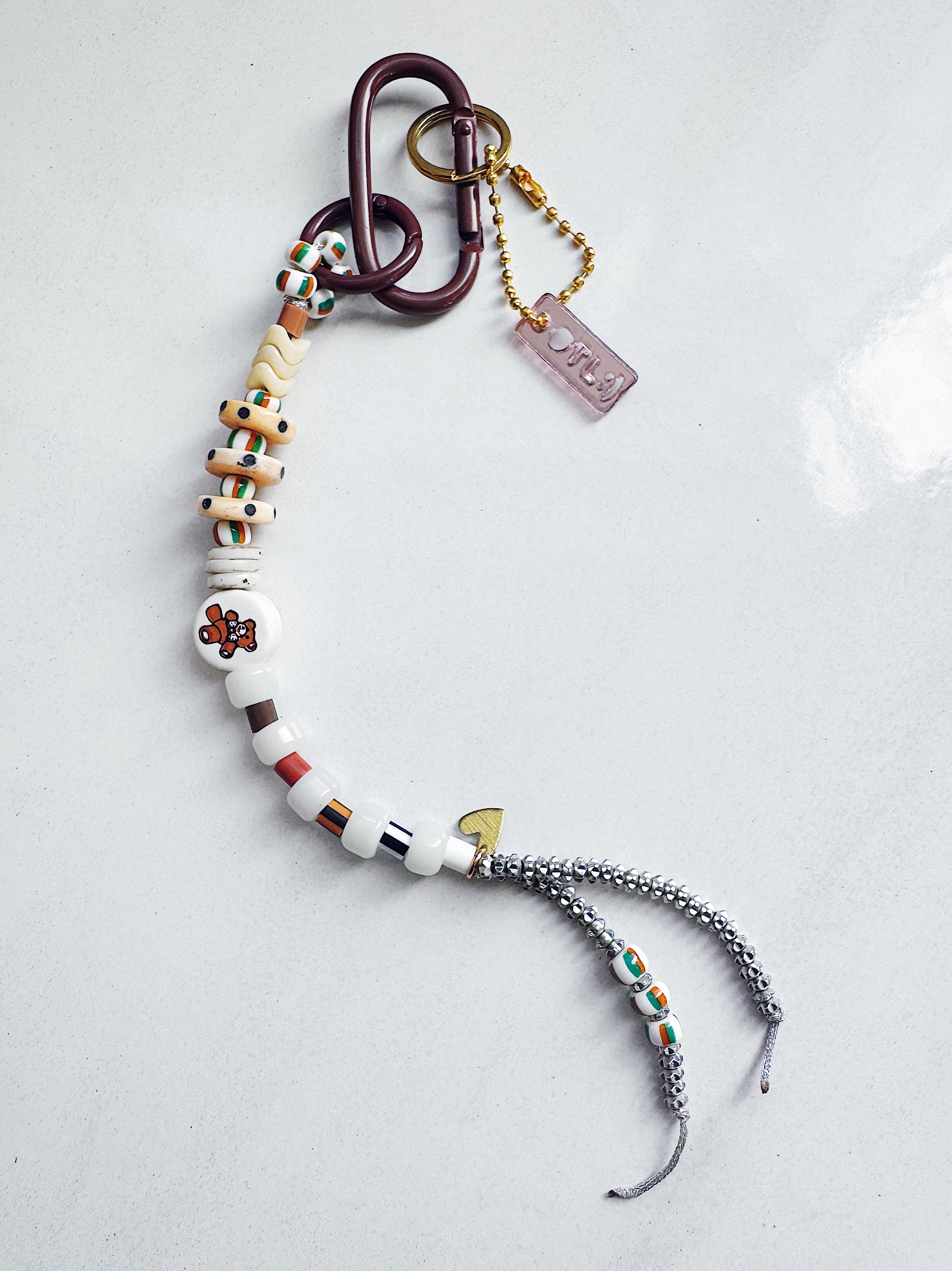 XXL Long Bag Charm - brown bear + surprize!