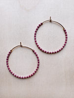 Load image into Gallery viewer, Mini Stripe Hoops - lilac on lilac - sample
