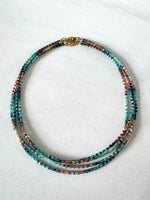 Load image into Gallery viewer, Gem Gradient Wrap Bracelet / Necklace - Blue Tourmaline - 15”
