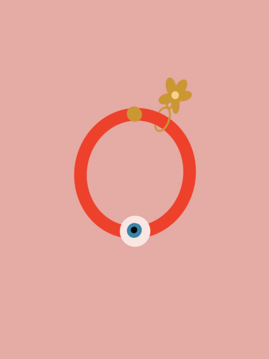 Solo Evil Eye Bracelet - holiday red - extended sizing