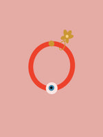 Load image into Gallery viewer, Solo Evil Eye Bracelet - holiday red - extended sizing
