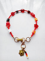 Load image into Gallery viewer, Critter Bracelet - red ladybug - flame / white
