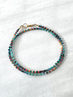 Load image into Gallery viewer, Gem Gradient Wrap Bracelet / Necklace - Blue Tourmaline - 15”
