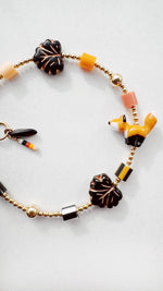 Load image into Gallery viewer, Golden Critter Bracelet - red fox - black / peach
