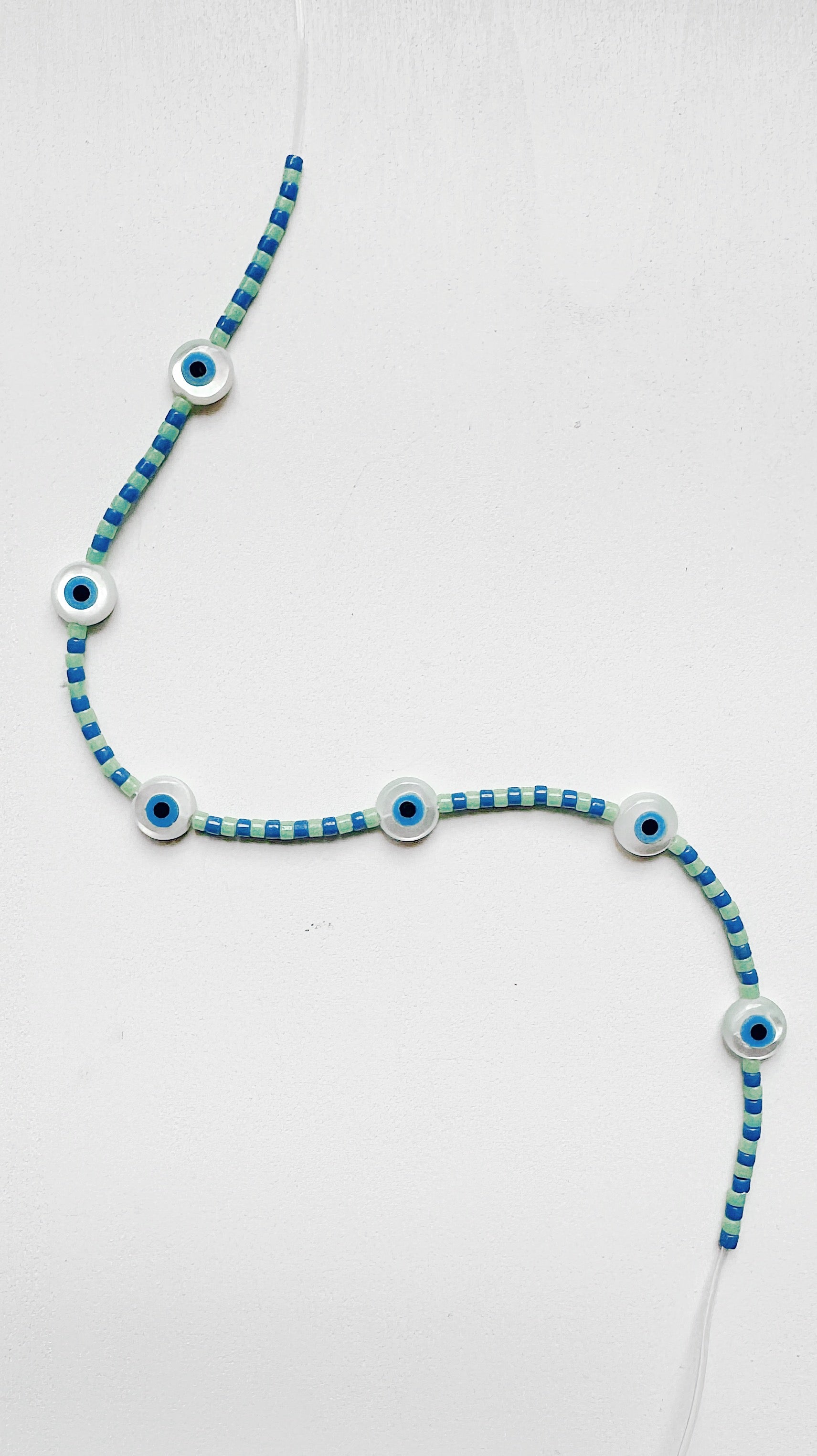 BYOB : Evil Eye Bracelet ~ mini stripe (2 colors + elastic or adjustable)