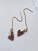 Load image into Gallery viewer, DISCO HEART EAR THREADERS - gold fill
