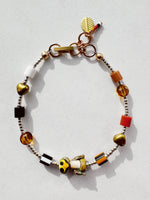 Load image into Gallery viewer, Critter Bracelet - silver owl - cocoa / white
