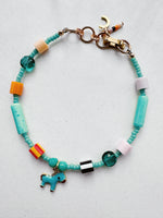 Load image into Gallery viewer, Critter Bracelet - aqua pony - tan / dusty lilac
