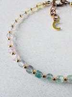Load image into Gallery viewer, ORBIT BRACELET - Rainbow Flourite / gold fill
