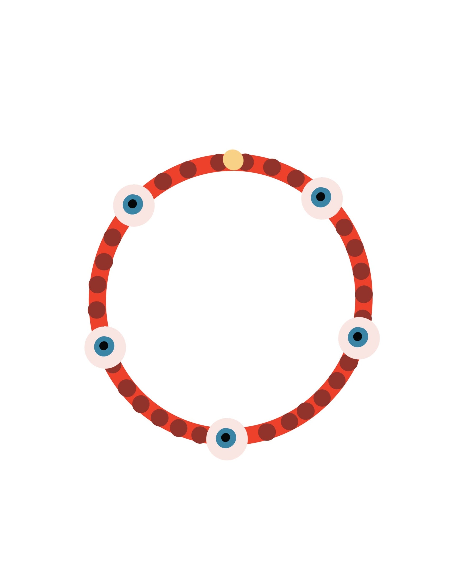 Evil Eye Bracelet - holiday brick / red
