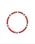 Load image into Gallery viewer, Evil Eye Bracelet - holiday brick / red
