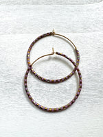 Load image into Gallery viewer, MINI STRIPE HOOPS - purple rain
