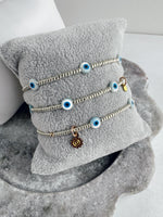 Load image into Gallery viewer, SOLO EVIL EYE BRACELET - silver - extended sizing

