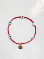 Load image into Gallery viewer, Evil Eye Bracelet - holiday brick / red
