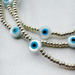 Load image into Gallery viewer, SOLO EVIL EYE BRACELET - silver - extended sizing
