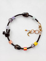 Load image into Gallery viewer, Critter Bracelet - black kitty - dusk / merigold
