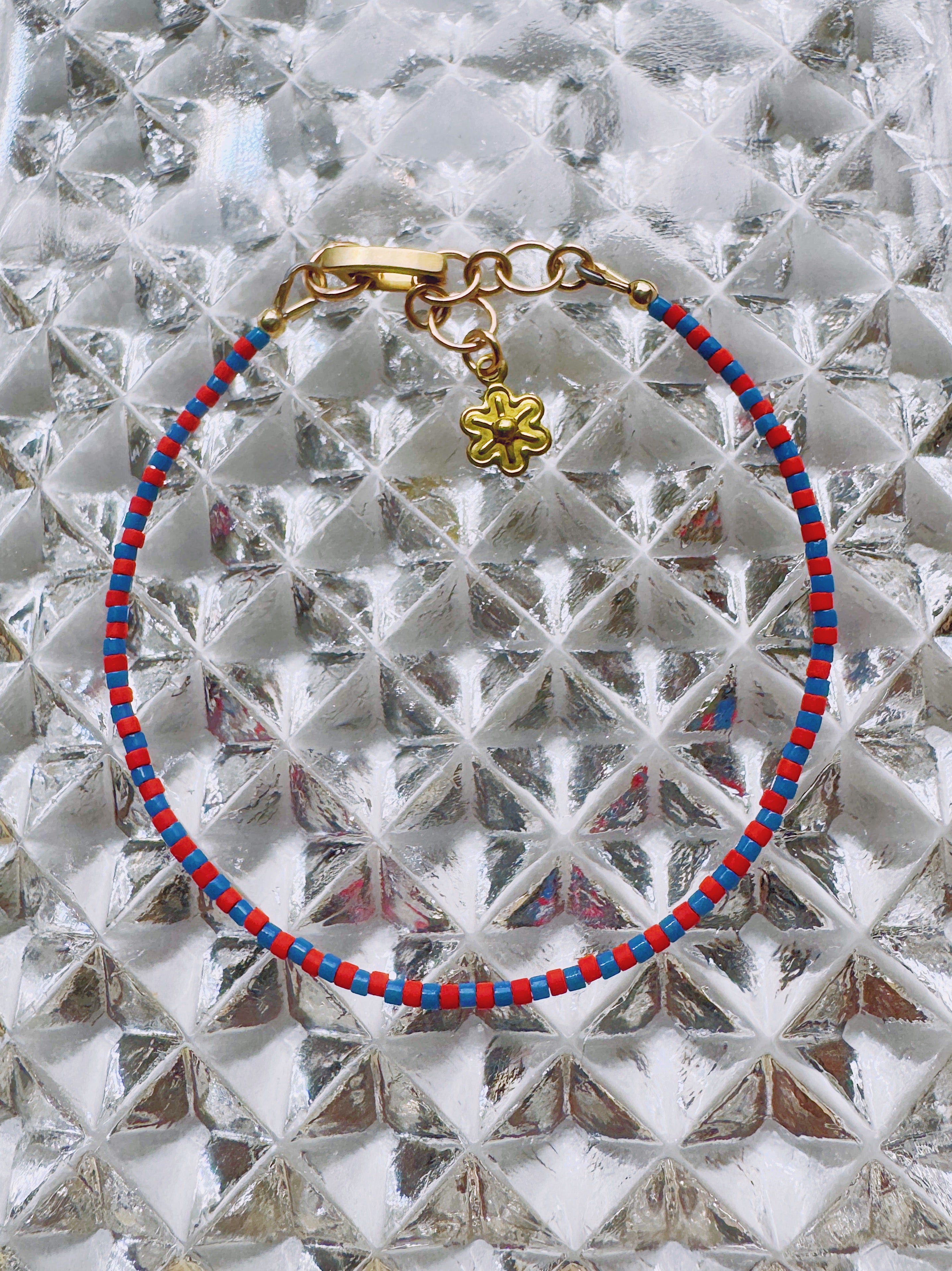 Mini Stripe Bracelet - red / blue 💈