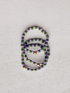 Mini Stripe Ring - acid purple / gator green