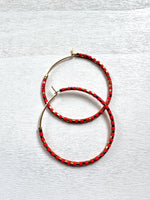 Load image into Gallery viewer, MINI STRIPE HOOPS - hottie red
