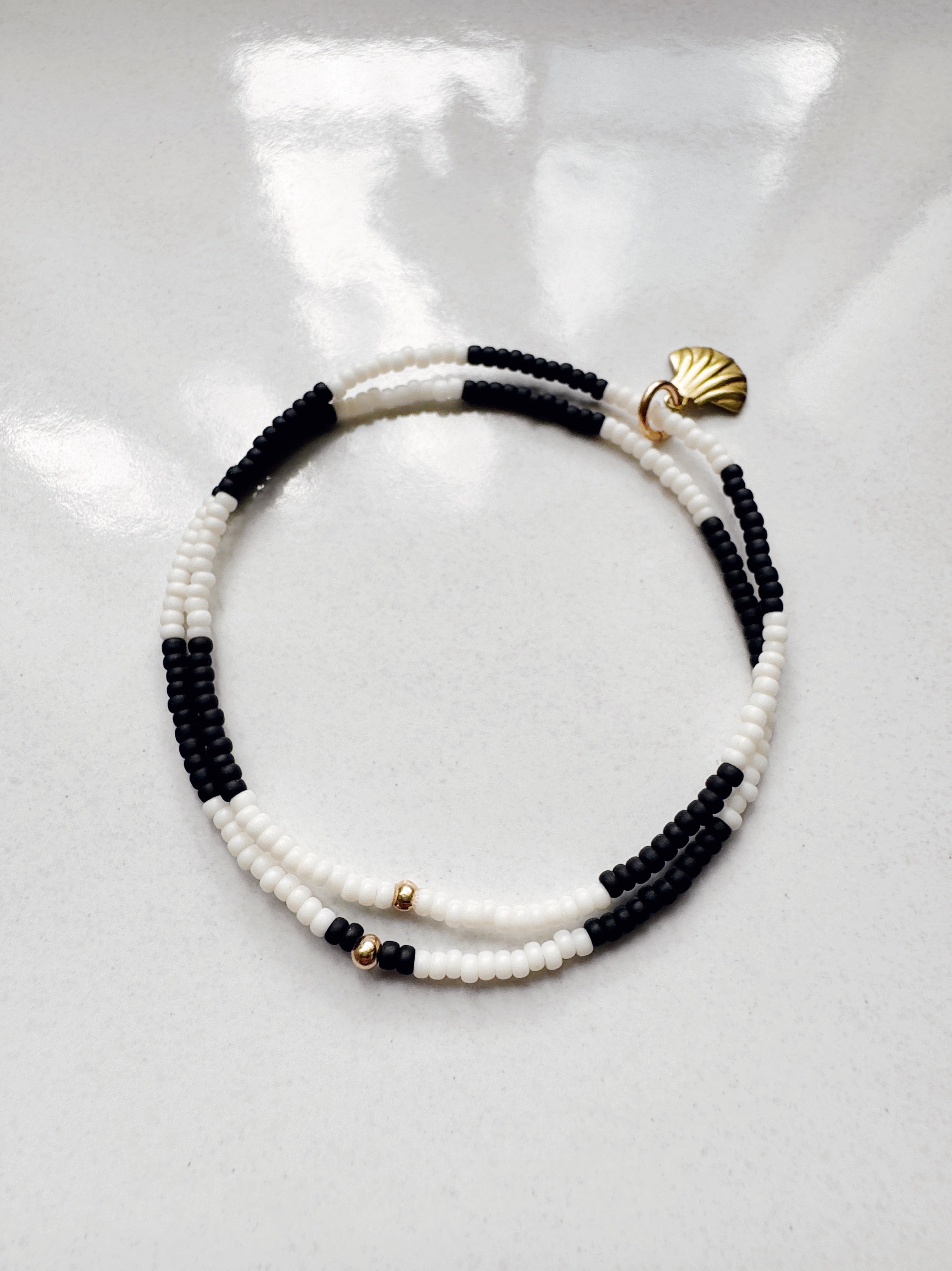 Thicc Stripe Bracelet - black / ivory