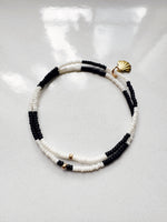 Load image into Gallery viewer, Thicc Stripe Bracelet - black / ivory
