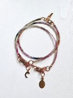 Load image into Gallery viewer, SPARKLER GEMSTONE BRACELET - ombre Sapphire - muted Fall tones
