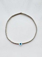 Load image into Gallery viewer, SOLO EVIL EYE BRACELET - silver - extended sizing
