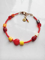 Load image into Gallery viewer, ToyBoxCritter Bracelet - matte red ladybugs 001
